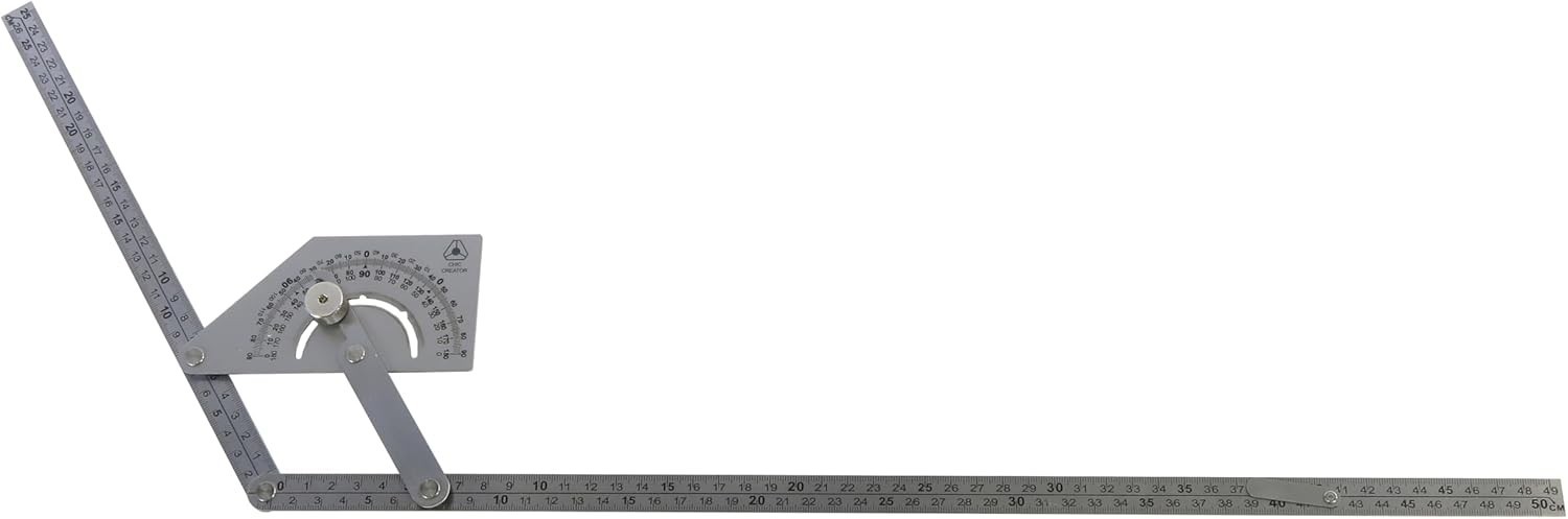 Angle Finder IV, Stainless Steel Protractor 0-180 degrees, Measures inside or ou