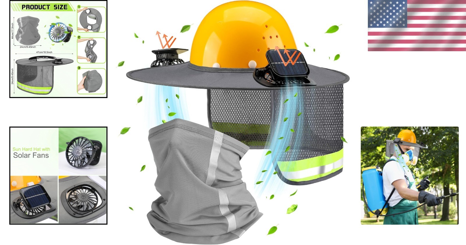 Ventilated Hard Hat Neck Shield with Quick Dry Neck Gaiter for Construction