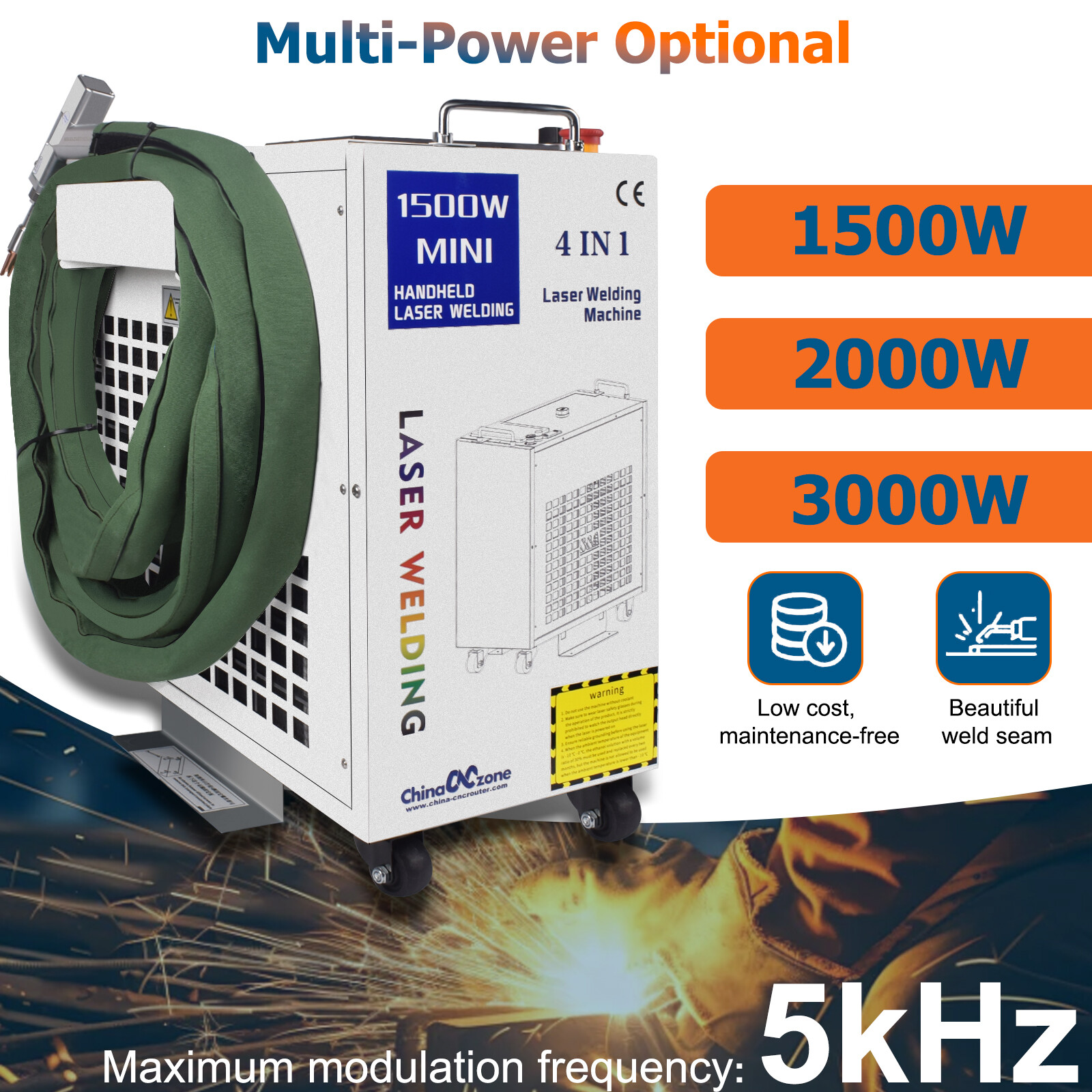 BWT 2000W 4 IN 1 CW Handheld Laser Welder Metal Aluminum Welding Machine CE FDA