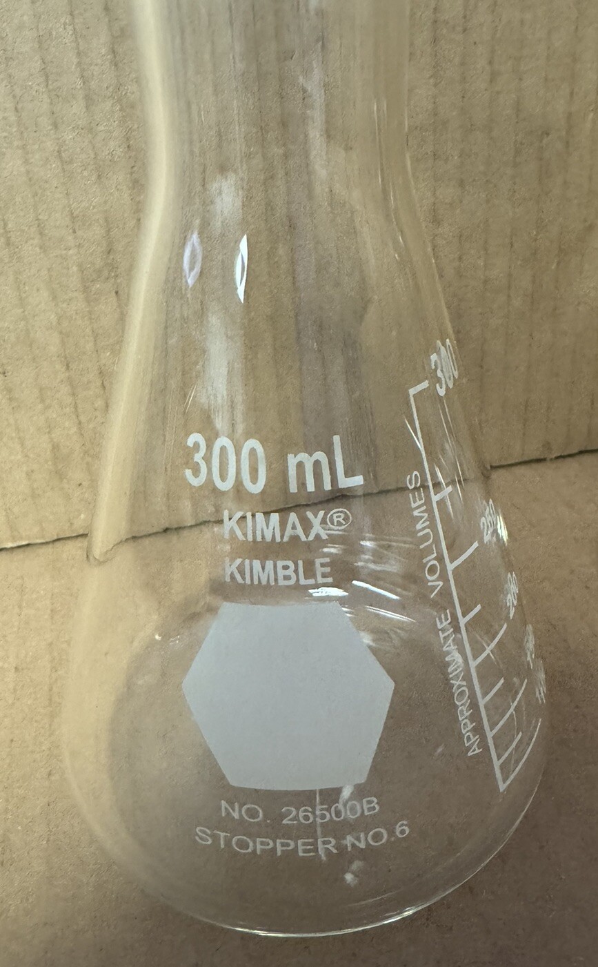 2 Pack of DWK Life Sciences Kimble KIMAX 300ml Flasks with Reinforced Beaded Top