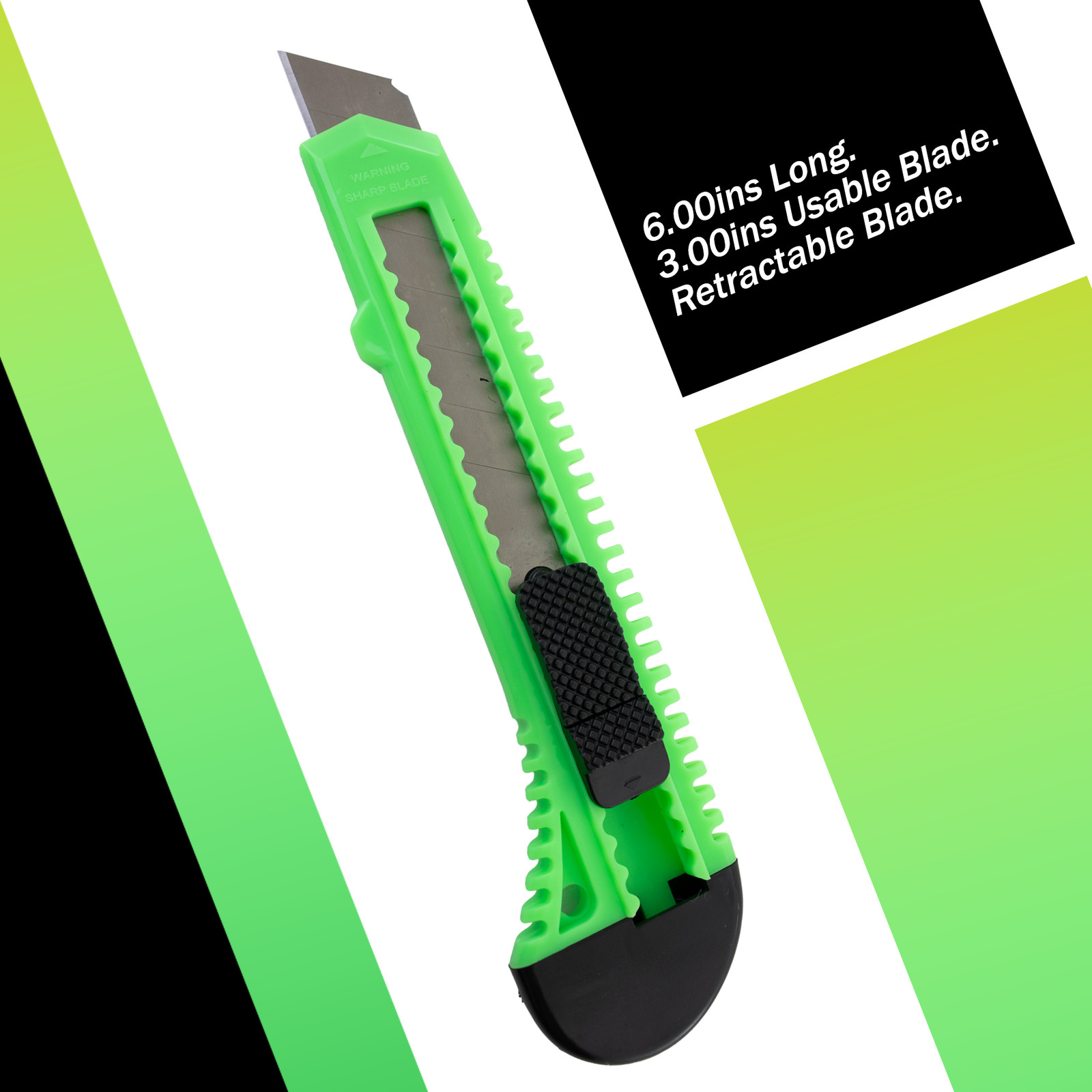 10 Box Cutter Utility Knife Retractable Snap off Razor Blade DARK GREEN NEON