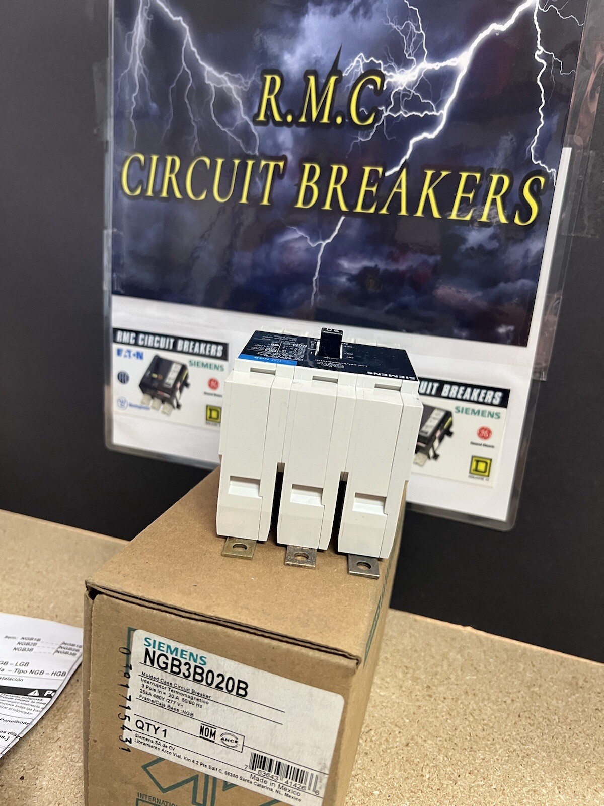 NEW NGB3B020B Siemens 3 Pole 20 Amp 480V 25KA Circuit Breaker