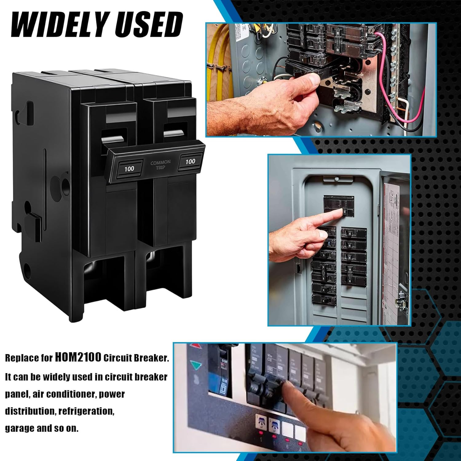 100 Amp 2 Pole Breaker,Replace for HOM2100 Circuit Breaker,100 Amp 2 Pole,120/2
