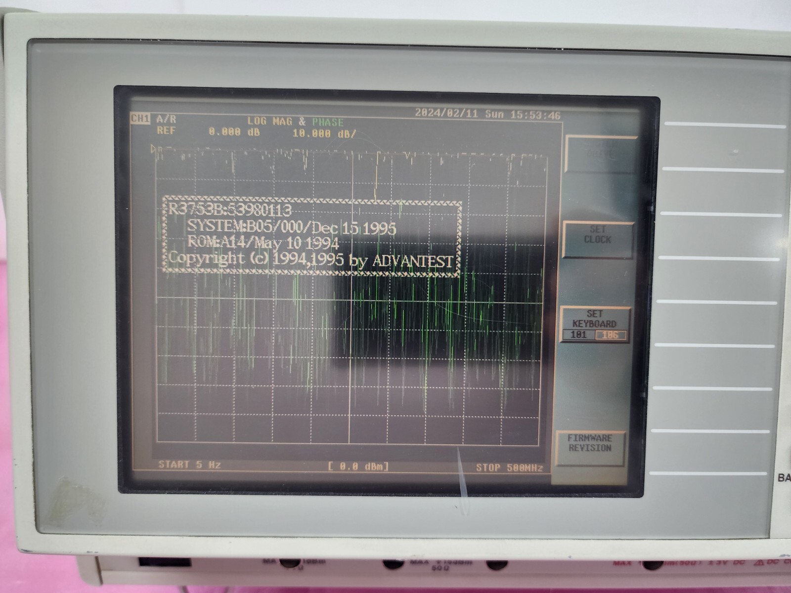 ADVANTEST R3753B Network Analyzer, 5 Hz to 500 MHz