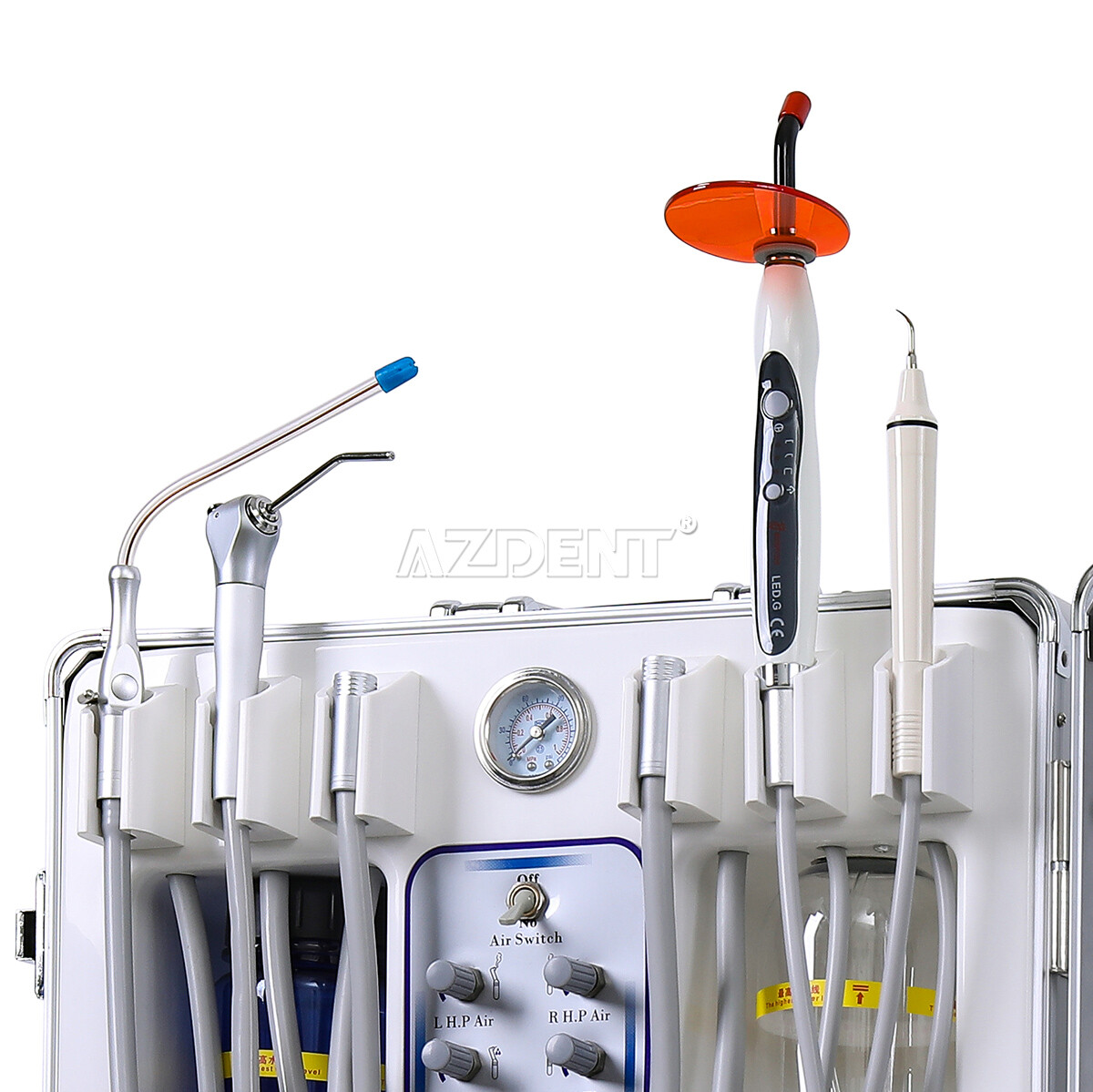 Portable Dental Mobile Delivery Unit+Curing Light+Scaler+Handpiece Kit 4 Hole