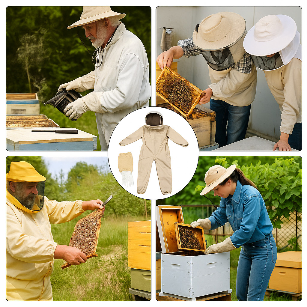 Bee Suit Men Women XL Beekeeping Protective With Glove Veil Hood For BeeKeeper