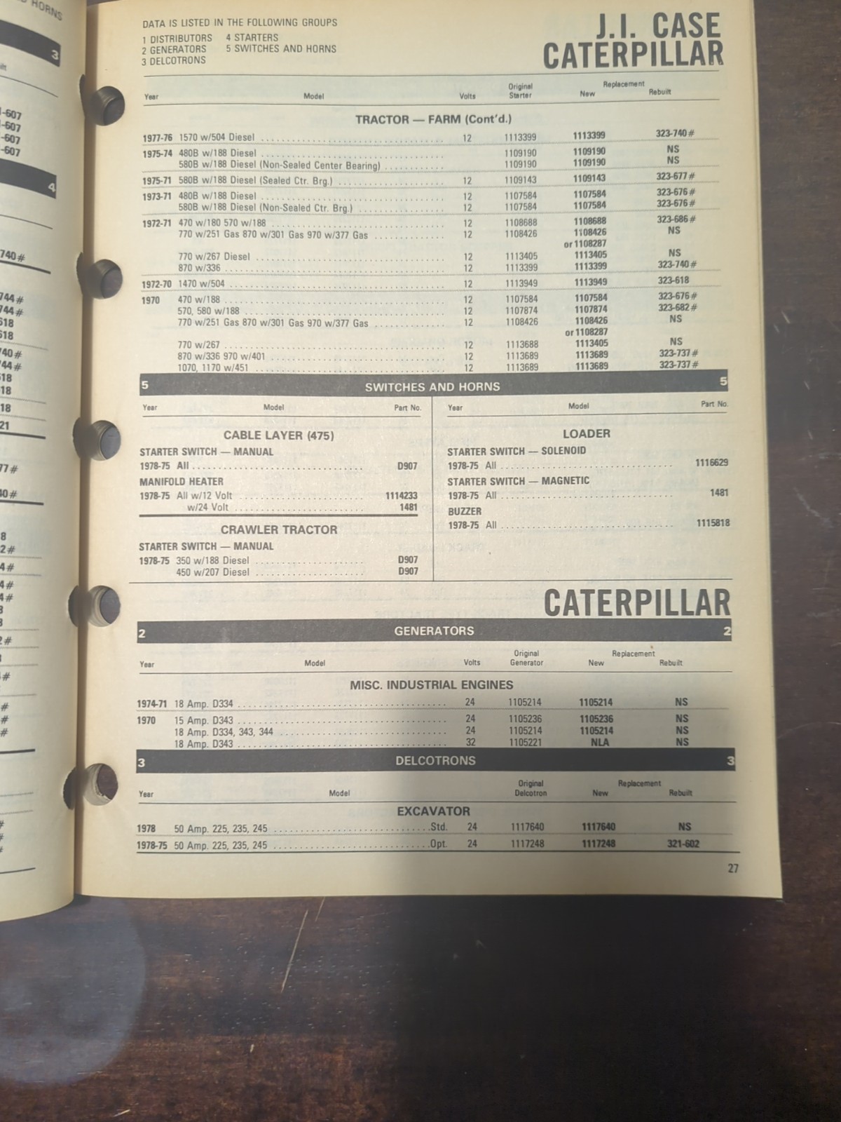 1970 thru 1978 Delco-Remy Farm Industrial Tractor Parts 1A-101-3 Catalog #3