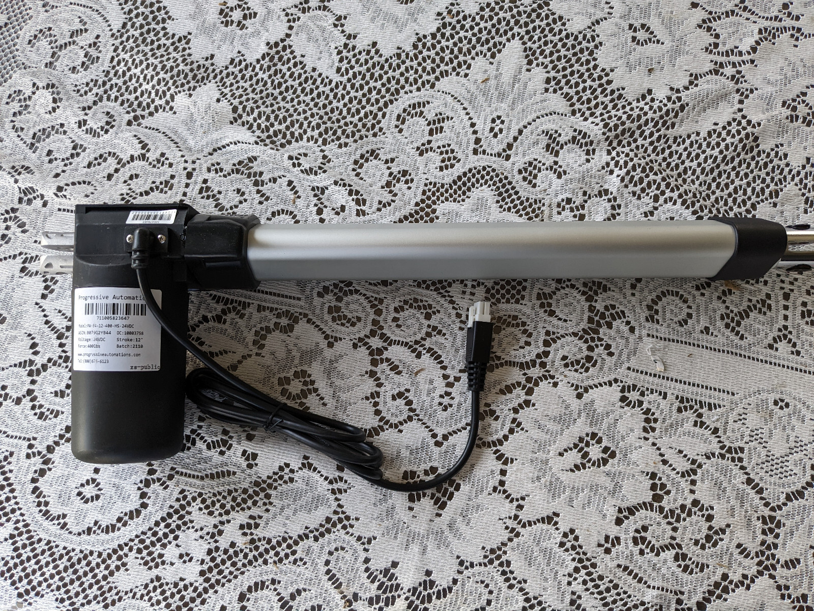 PROGRESSIVE AUTOMATIONS 24V Linear Feedback Actuator (Stroke – 12 in. 400 lbs.)
