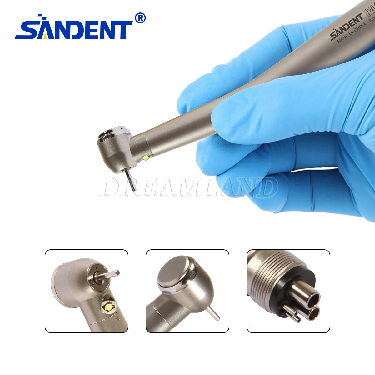 NSK Style Fiber Optic Dental E-generator LED 3-Spray High Speed handpiece 4 Hole