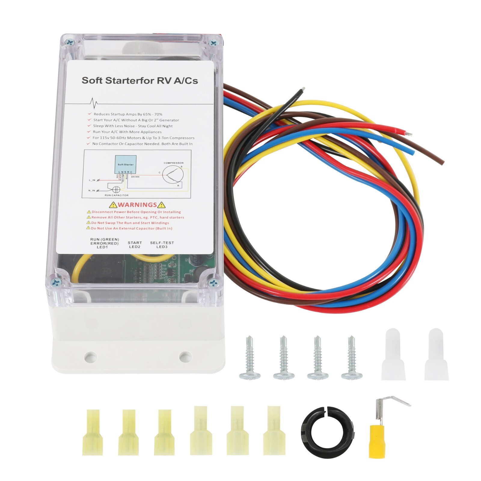 A/C Soft Starter Smart Control Kit Enables Easy Start an A/C & Appliances on RV