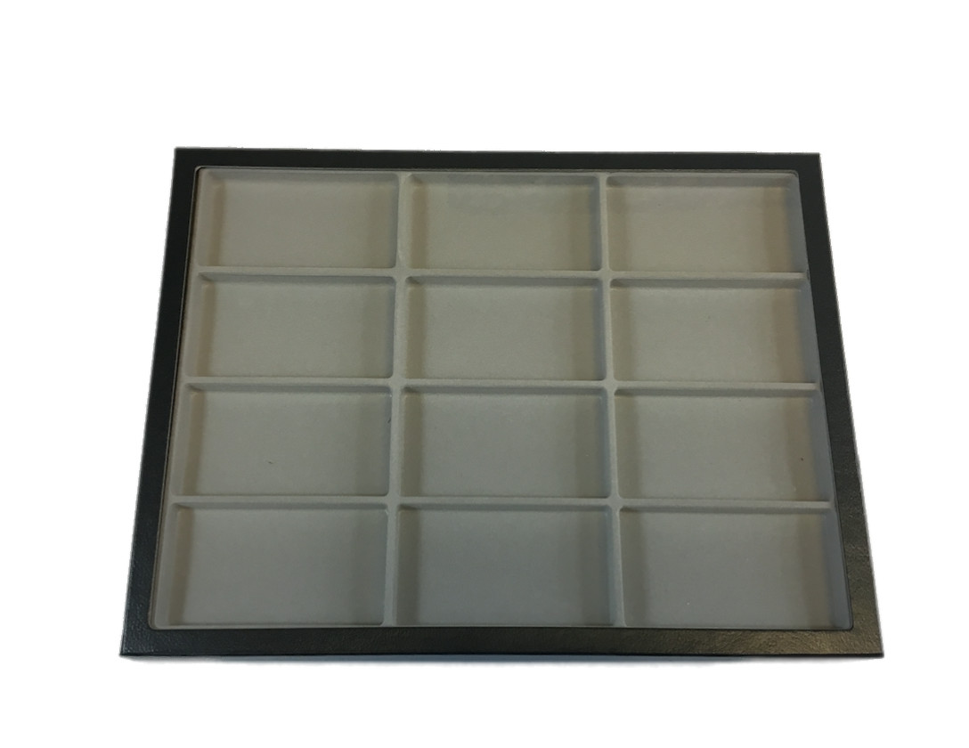 Riker Display Case 12 x 16 x 3/4″ with Flocked Trays for Jewelry, Coins, & More
