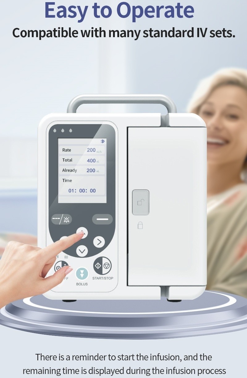 High-Precision Electric Infusion Pump 0.1-1800ml/h Adjustable Class II Type IPX