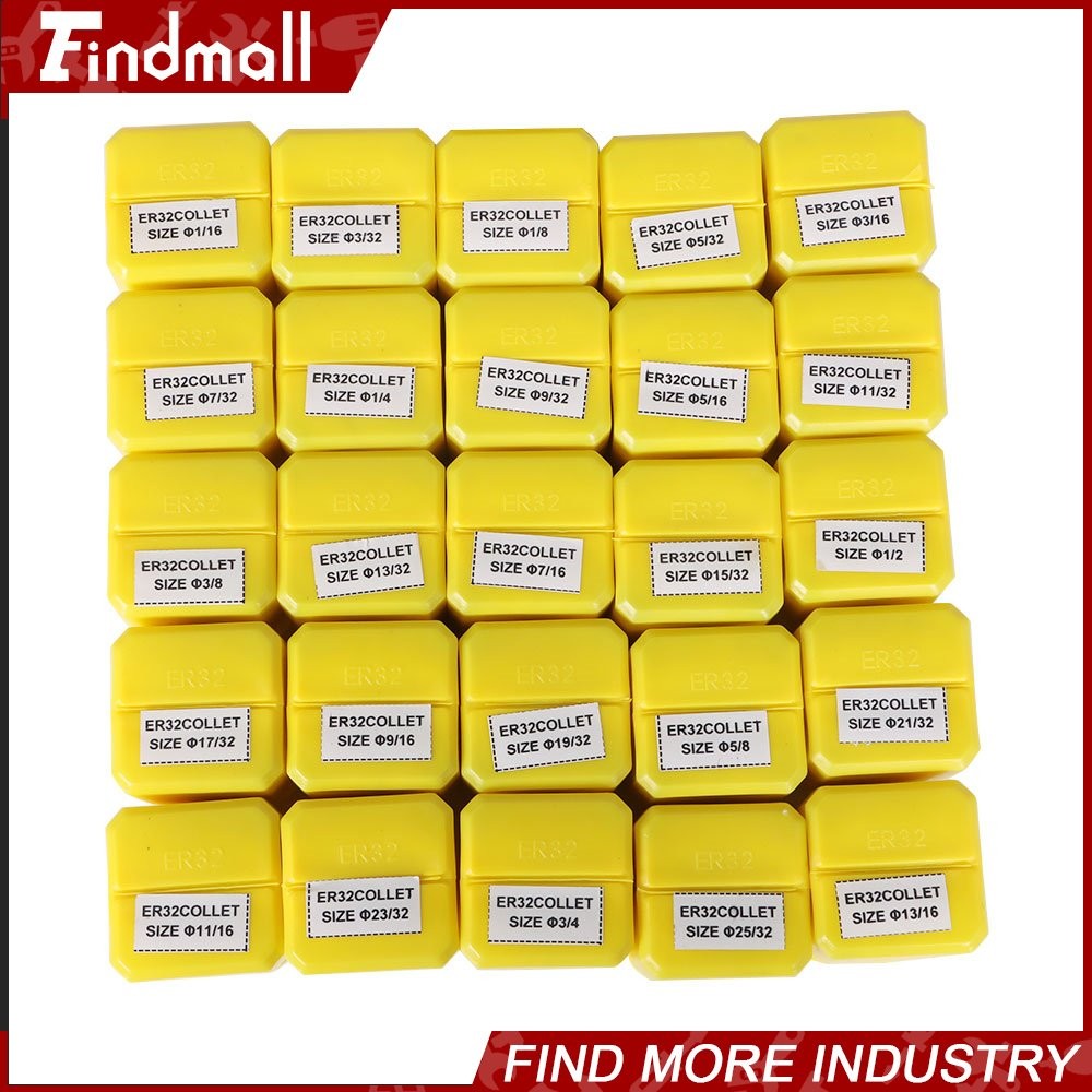 25 Pack Collet Set ER32 Collet Chuck 1/16 inch-3/4 inch Holder Spring Collet Set