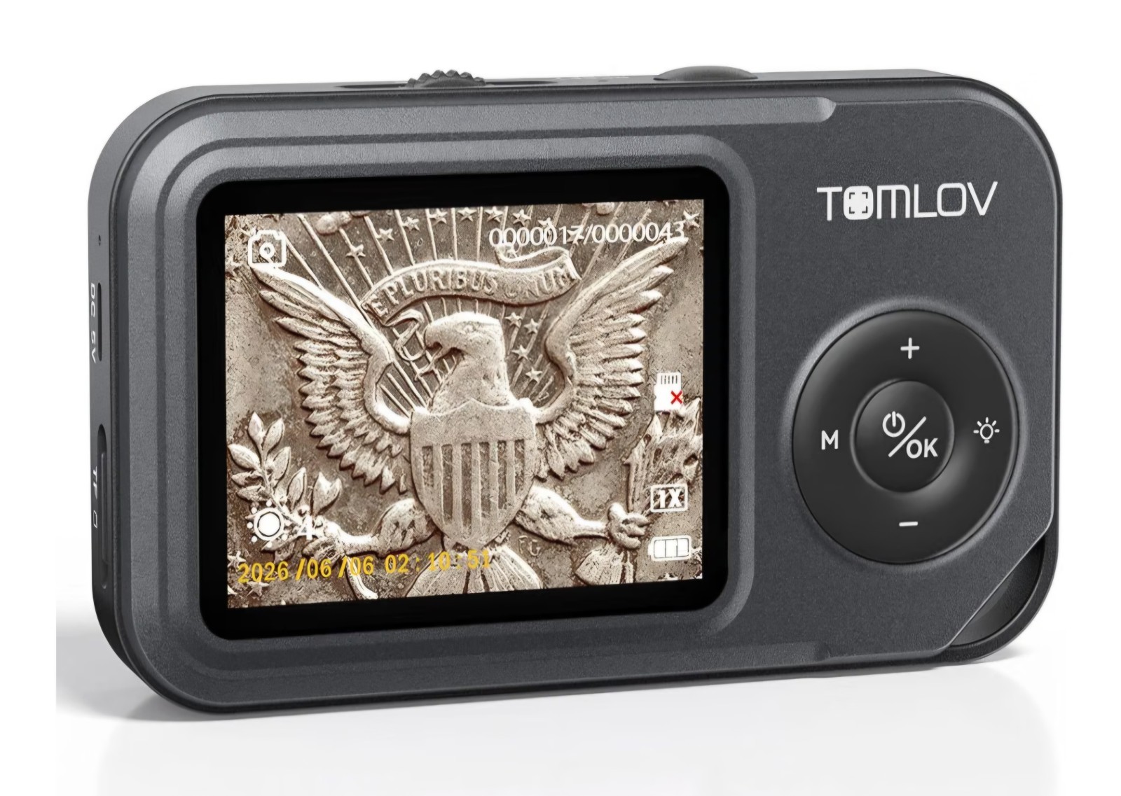 TOMLOV P50 Handheld Digital Microscope, Adjustable Focus, 2.4″ IPS Screen Adjust