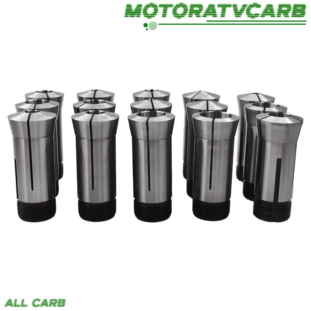ALL-CARB 1/8″-1″ Capacity TIR 0.0005″ High Precision 5C Round Collet 15 Pack Set