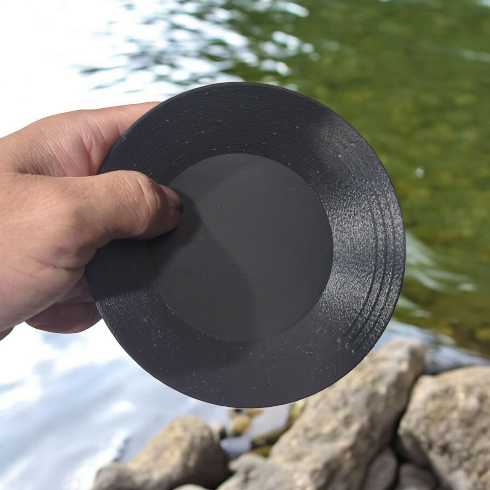 5.5 Inch Mini Black ABS Sniping Pocket Gold Pan Dredging Prospecting Mining