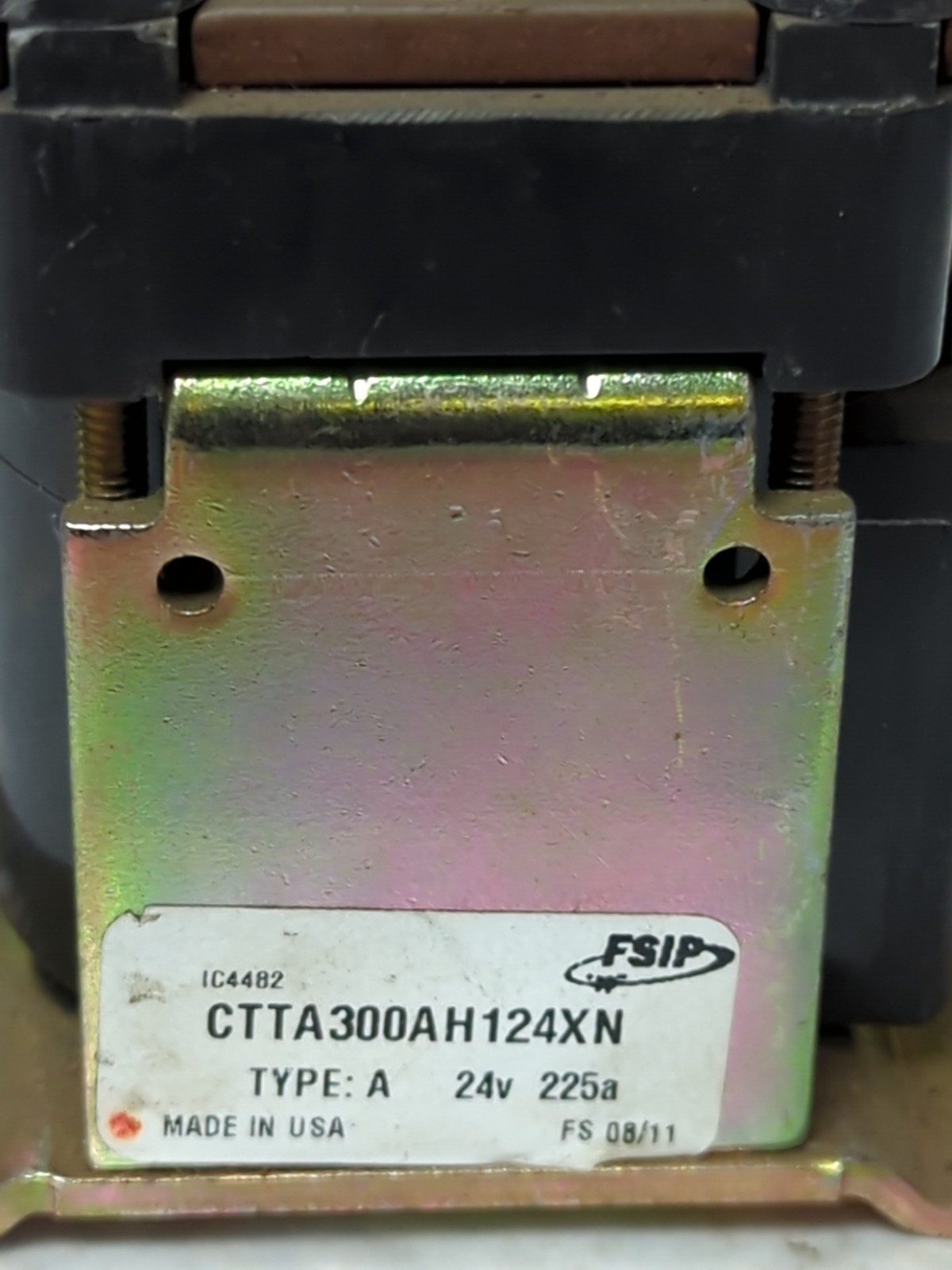 FSIP/GE,CTTA300AH124XN,TYPE A CONTACTOR 24 VOLT 225 AMP PRE-OWNED