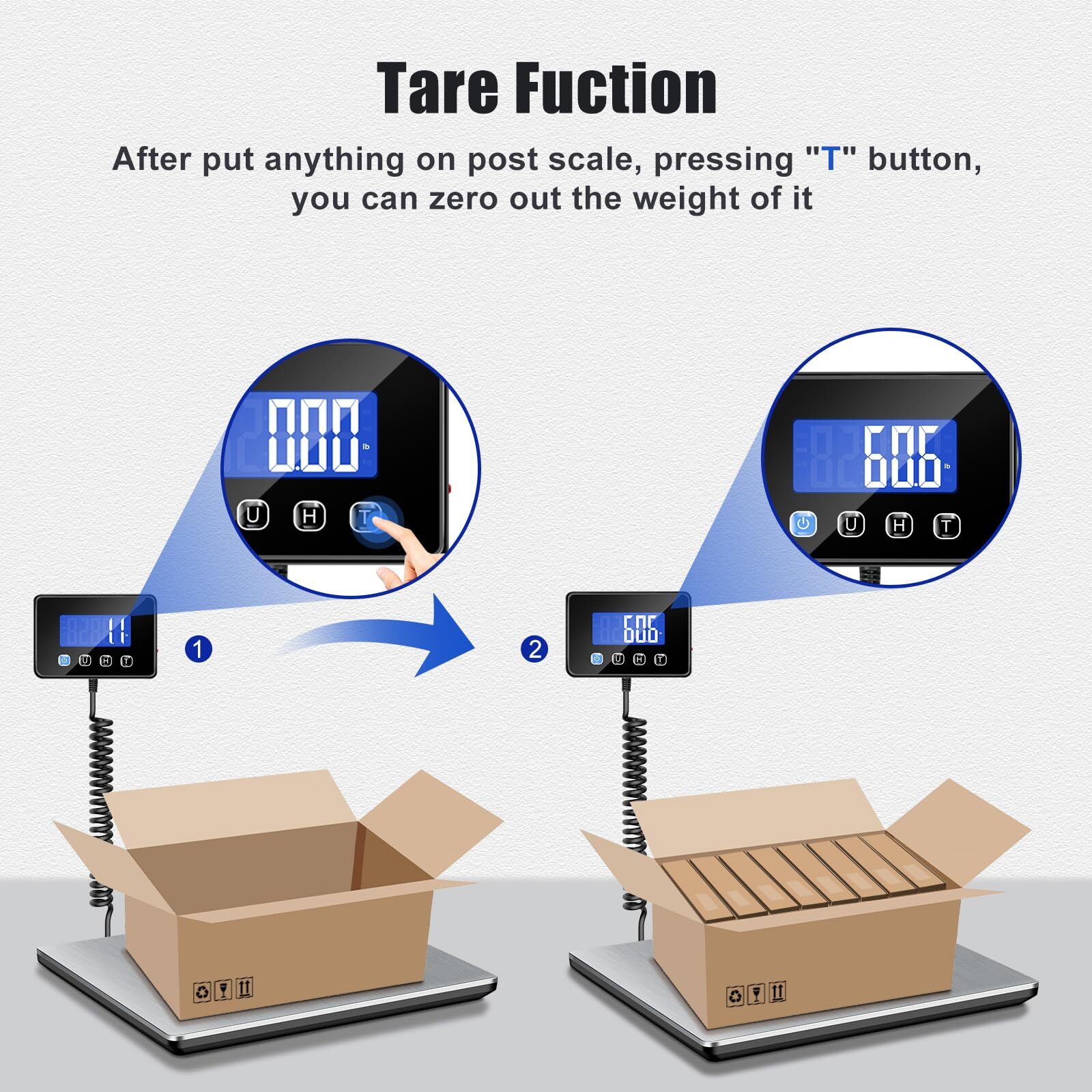 Shipping Scale, 440 LB Heavy Duty Postal Scale for Packages, Large Mailing Scale