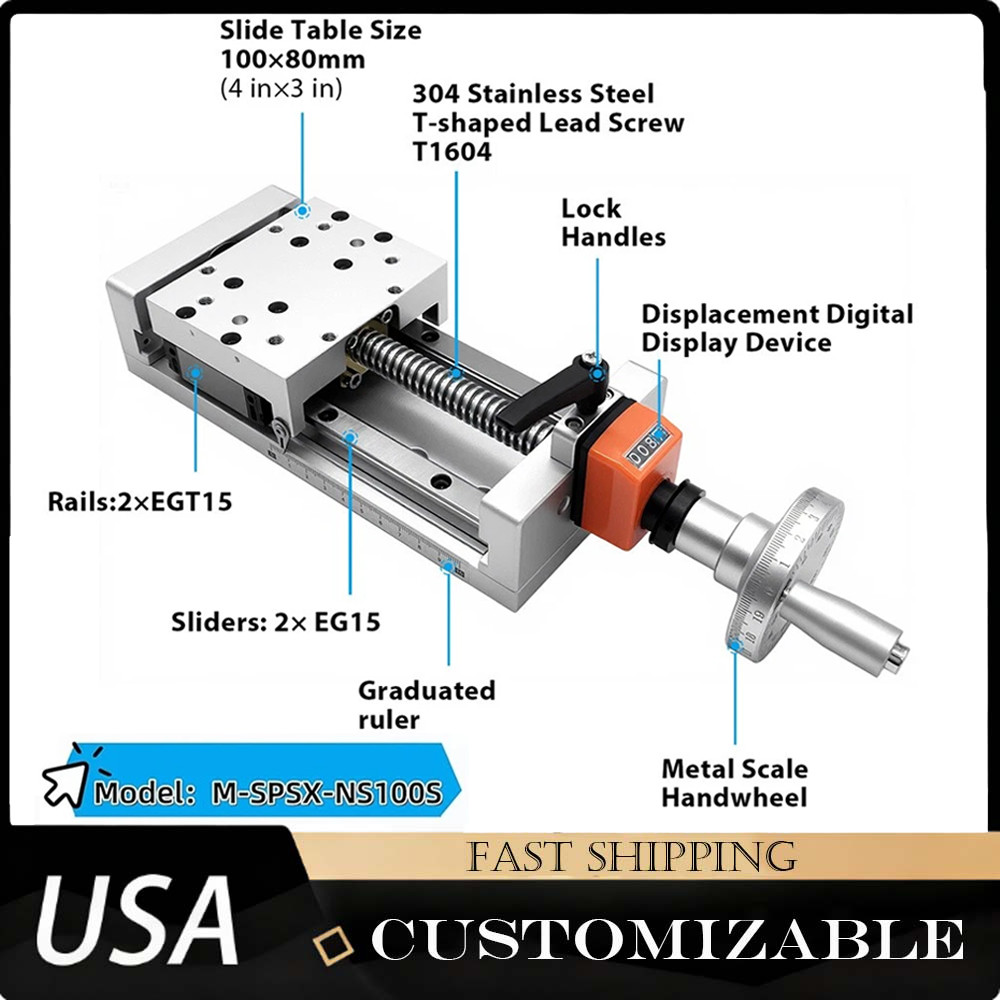 Linear Sliding Table Module T-shaped Screw Self-locking Digital Display XY Axis