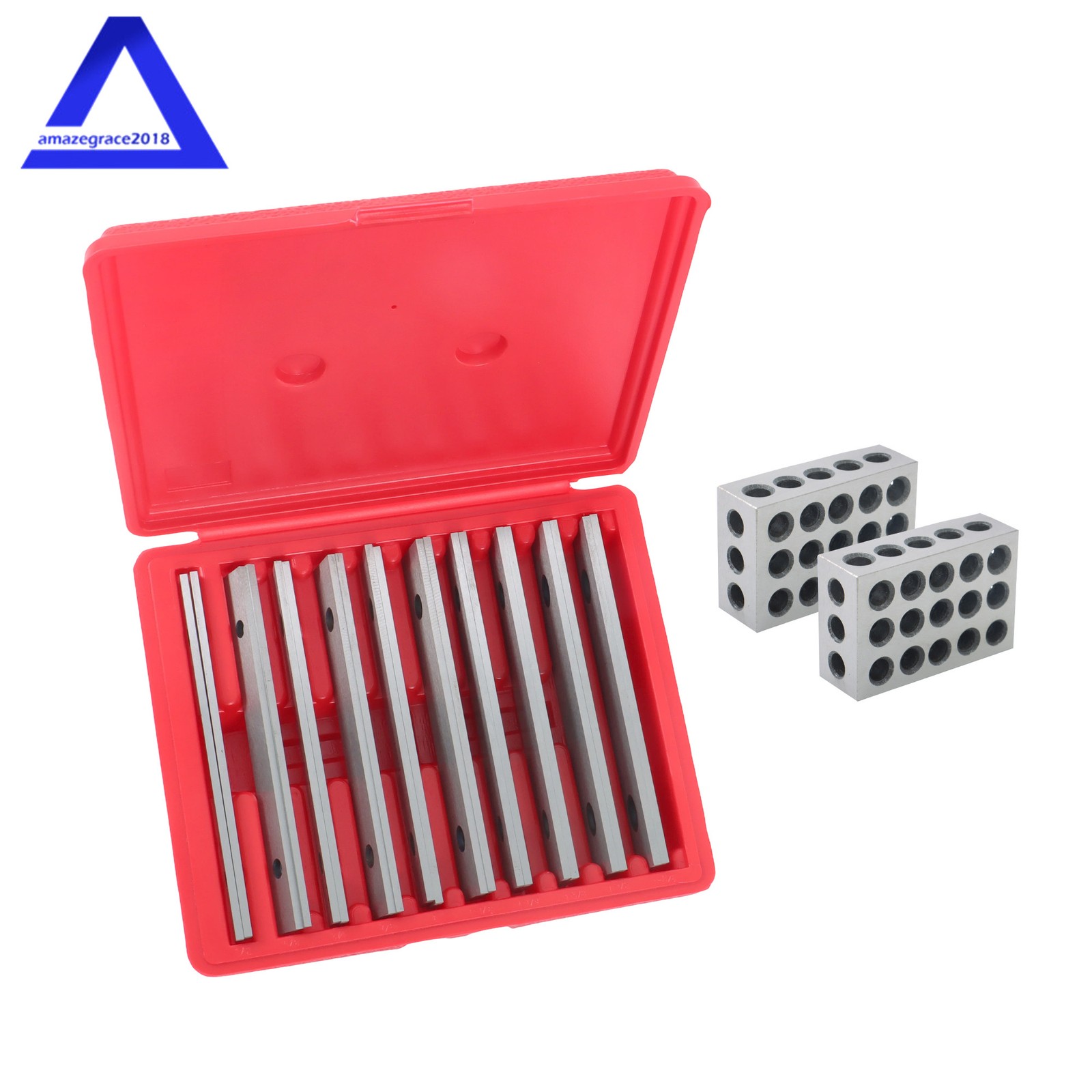 10 Pair 1/8″ × 6″ Thin Parallel Set & 1 Matched Pair 1-2-3 Block Set 23 Holes