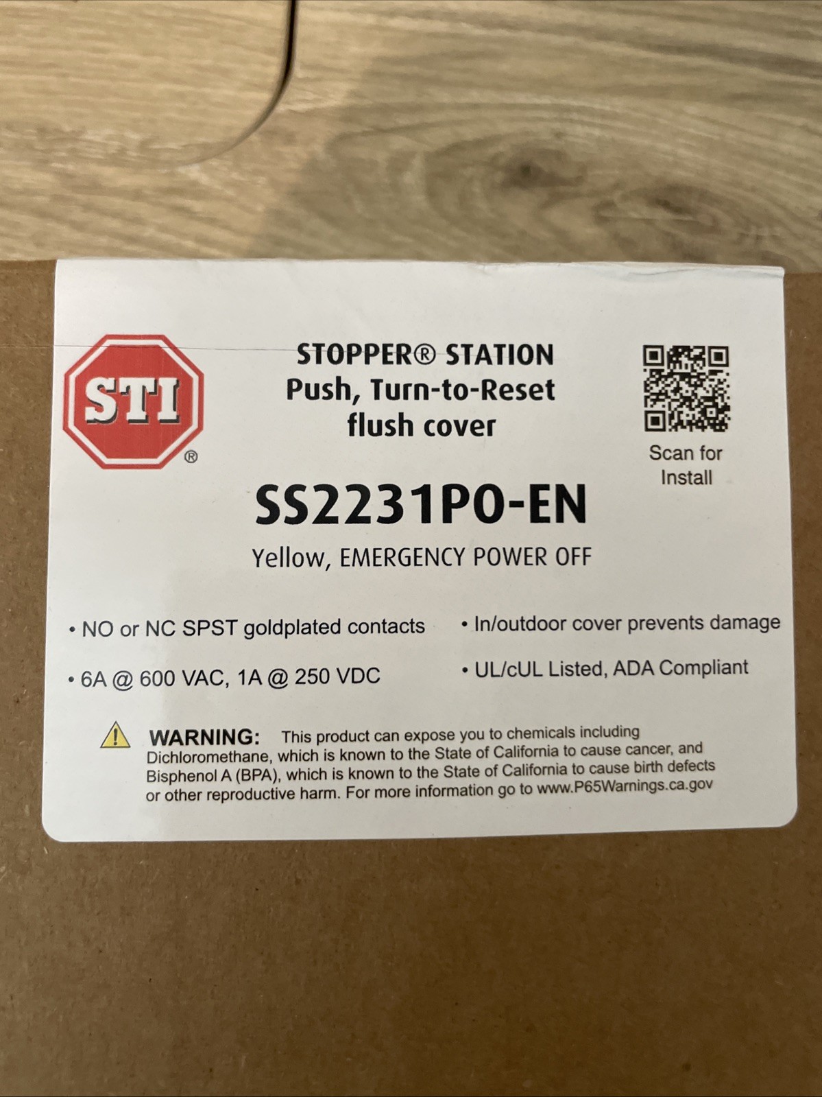 Safety Technology International SS2231PO-EN Emergency Power Off Push. SEALED BOX