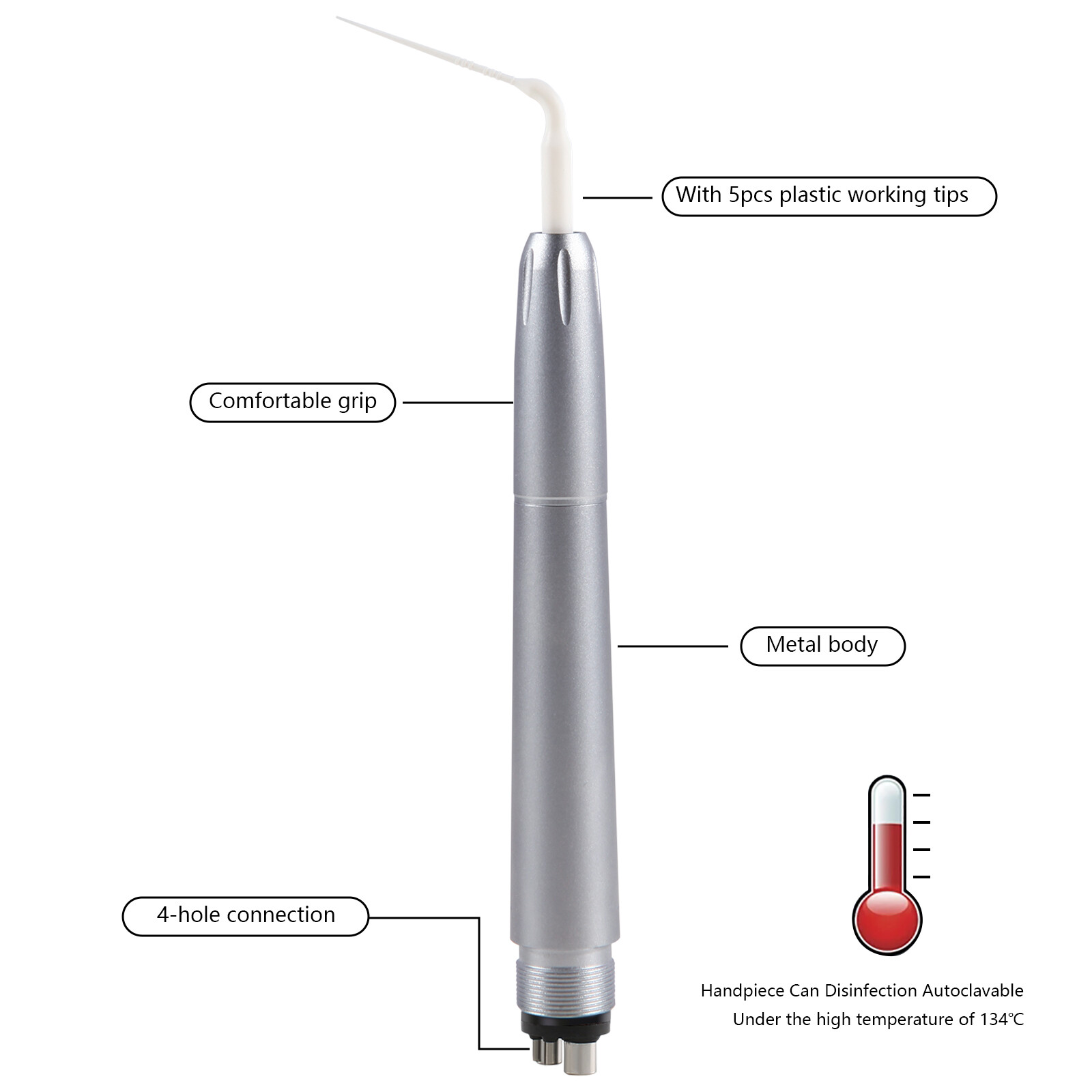 Dental Hygiene Air Scaler Handpiece Fit Kavo Endo Irrigation Tips 4Hole po