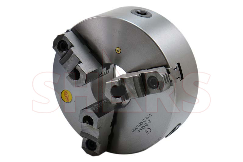 8″ 3 Jaw Self Centering Plain Back Lathe Chuck Reversible .0039″ TIR Cert R[