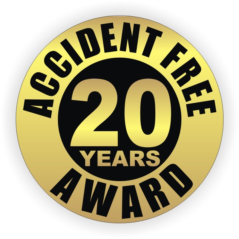 3pcs Accident Free 20 Years Hard Hat Decals Helmet Stickers Safety Award