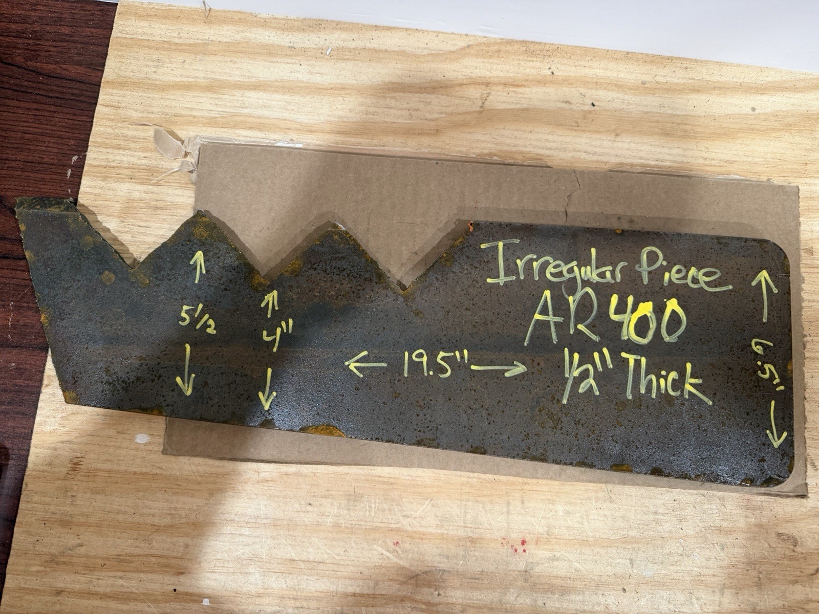 Irregular Piece of Abrasive Resistant Steel Plate – AR400 – 1/2” Thickness