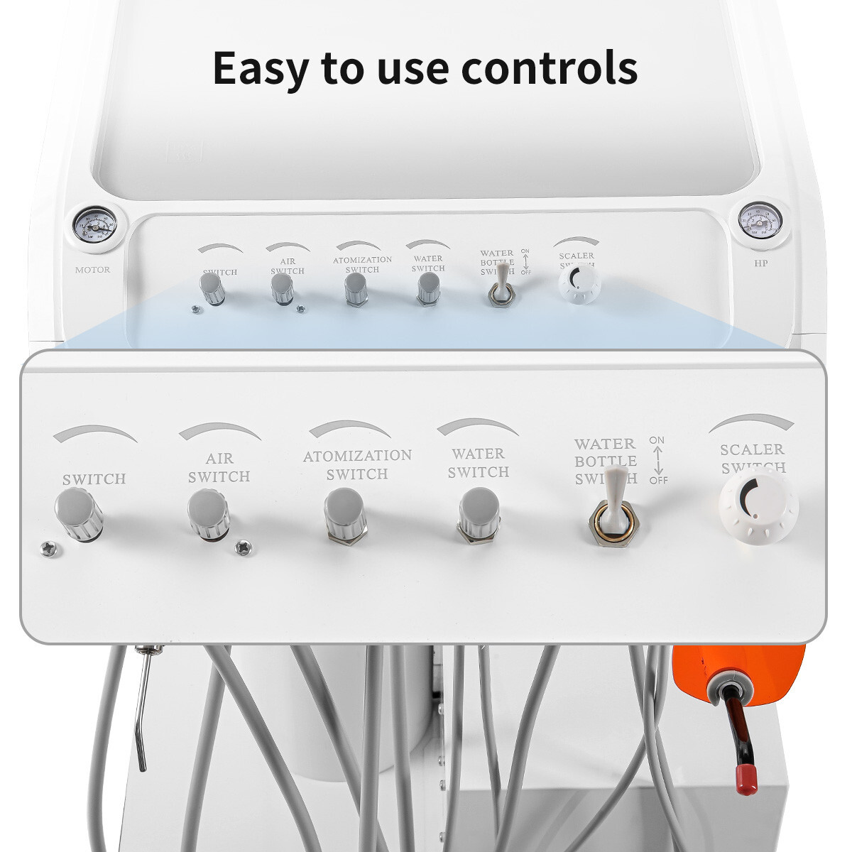 Portable Dental Delivery Unit Air Compressor Suction Unit 4 Holes /Handpiece Kit