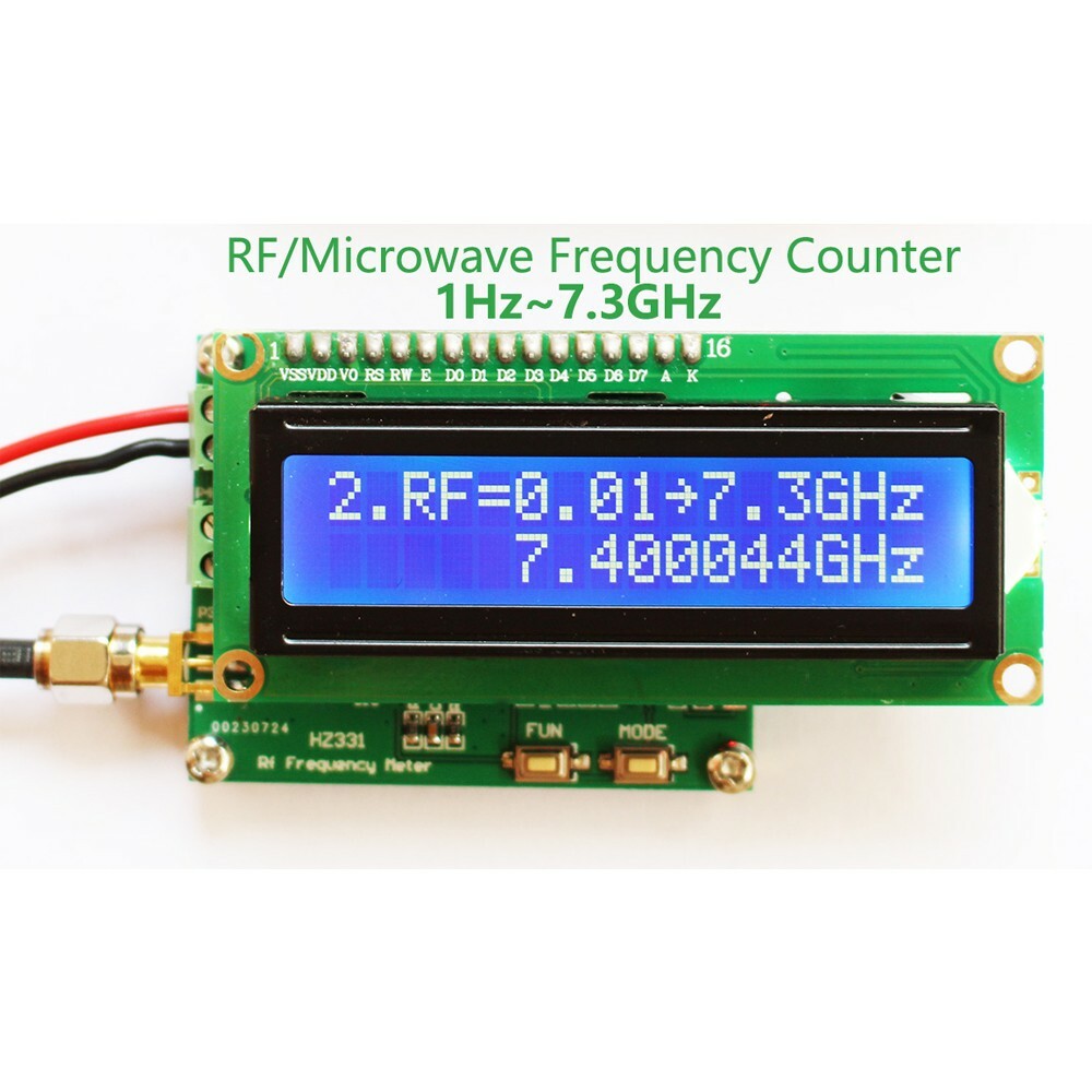 HZ331 HF RF Frequency Meter Counter 2.4G 3G 5.8G 6G 7G 1Hz~7.3GHz 500 kHz