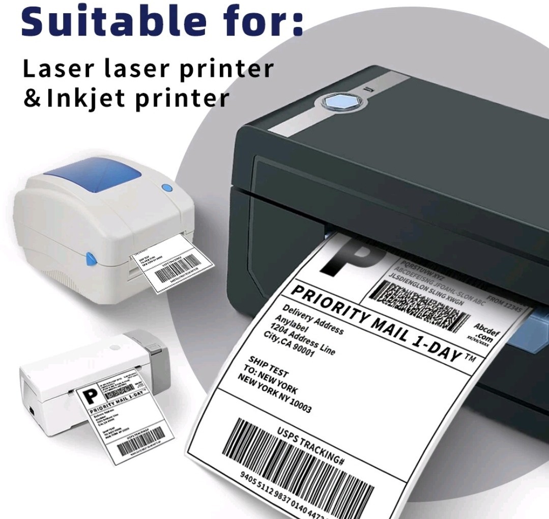4000 4″x6″ Fanfold Direct Thermal Shipping Labels for Zebra Rollo Printers