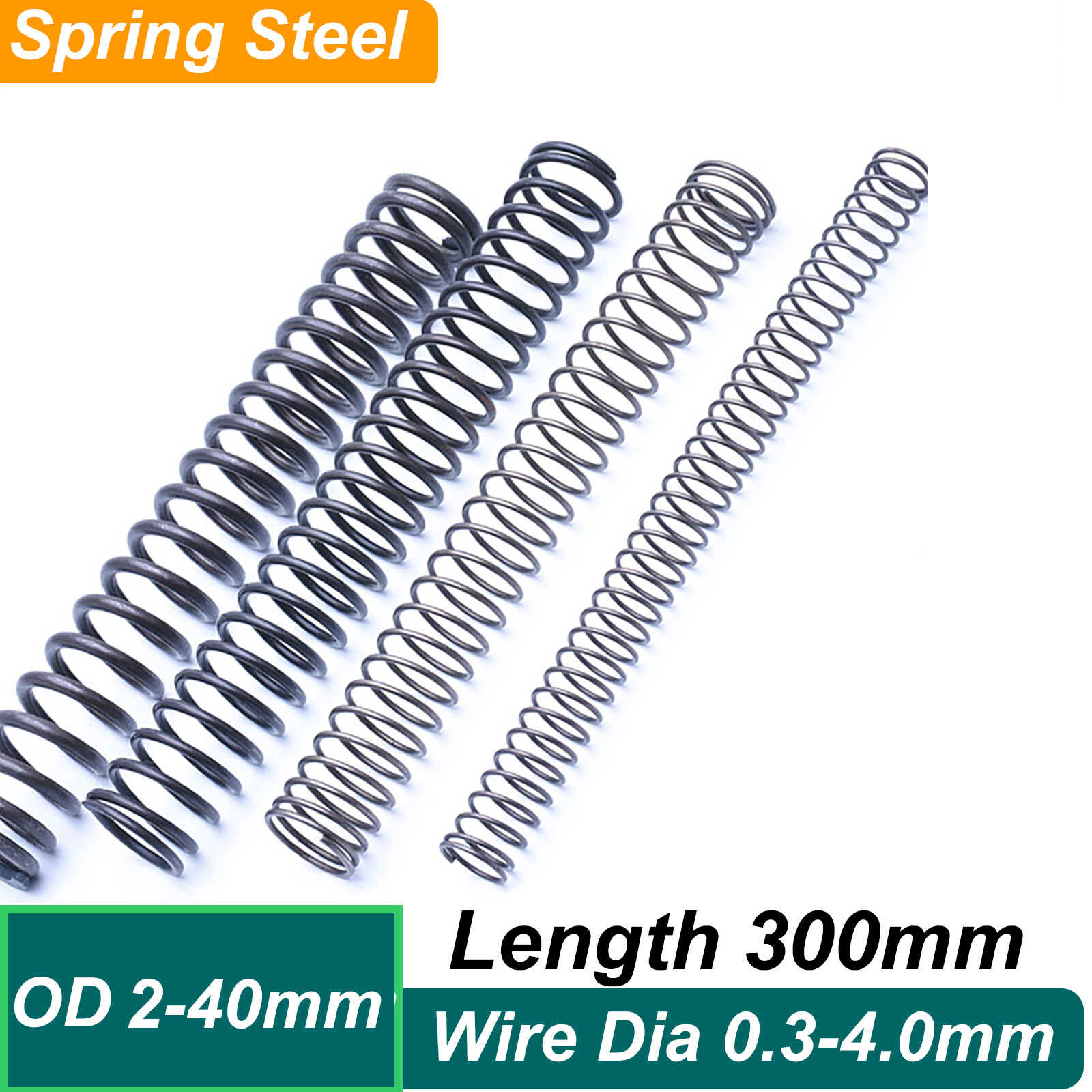 Compression Pressure Spring Wire Dia 0.3mm – 4.0mm Length 300mm Springs