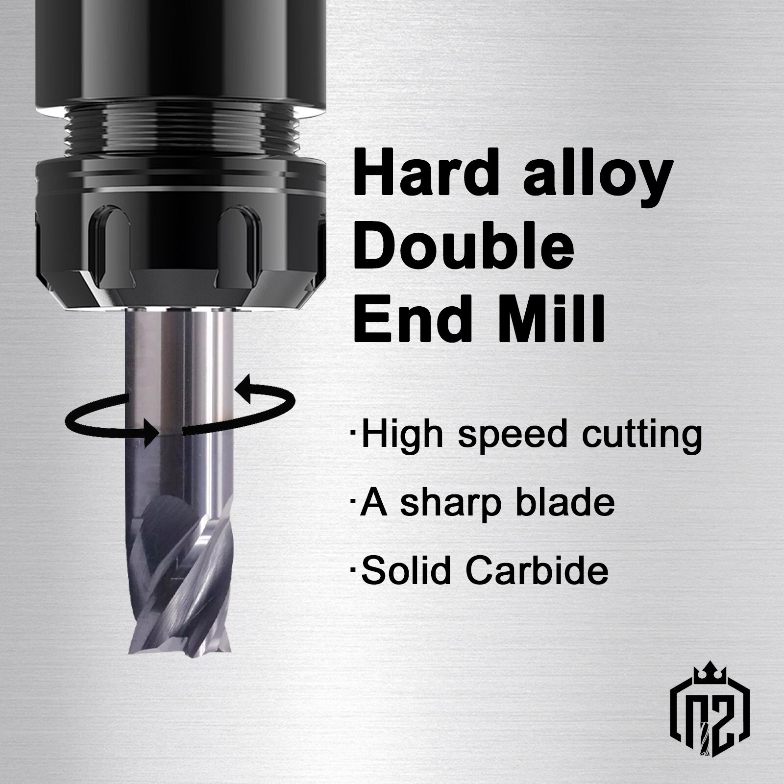 4 Flute 1/4″x 1/2″ x 2-1/2″ Solid Carbide End Mill – Double End – AlTiN Coated
