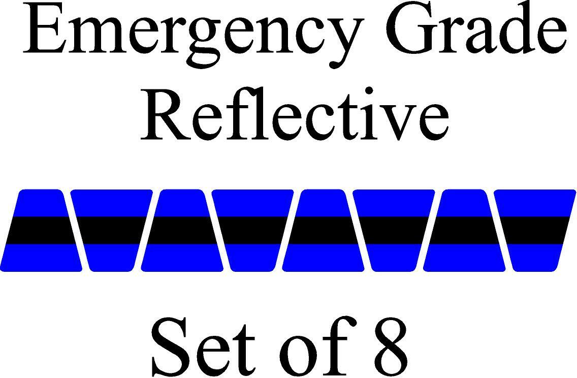 Blue w/ Black Stripe HELMET TETS TETRAHEDRONS HELMET STICKER EMT REFLECTIVE