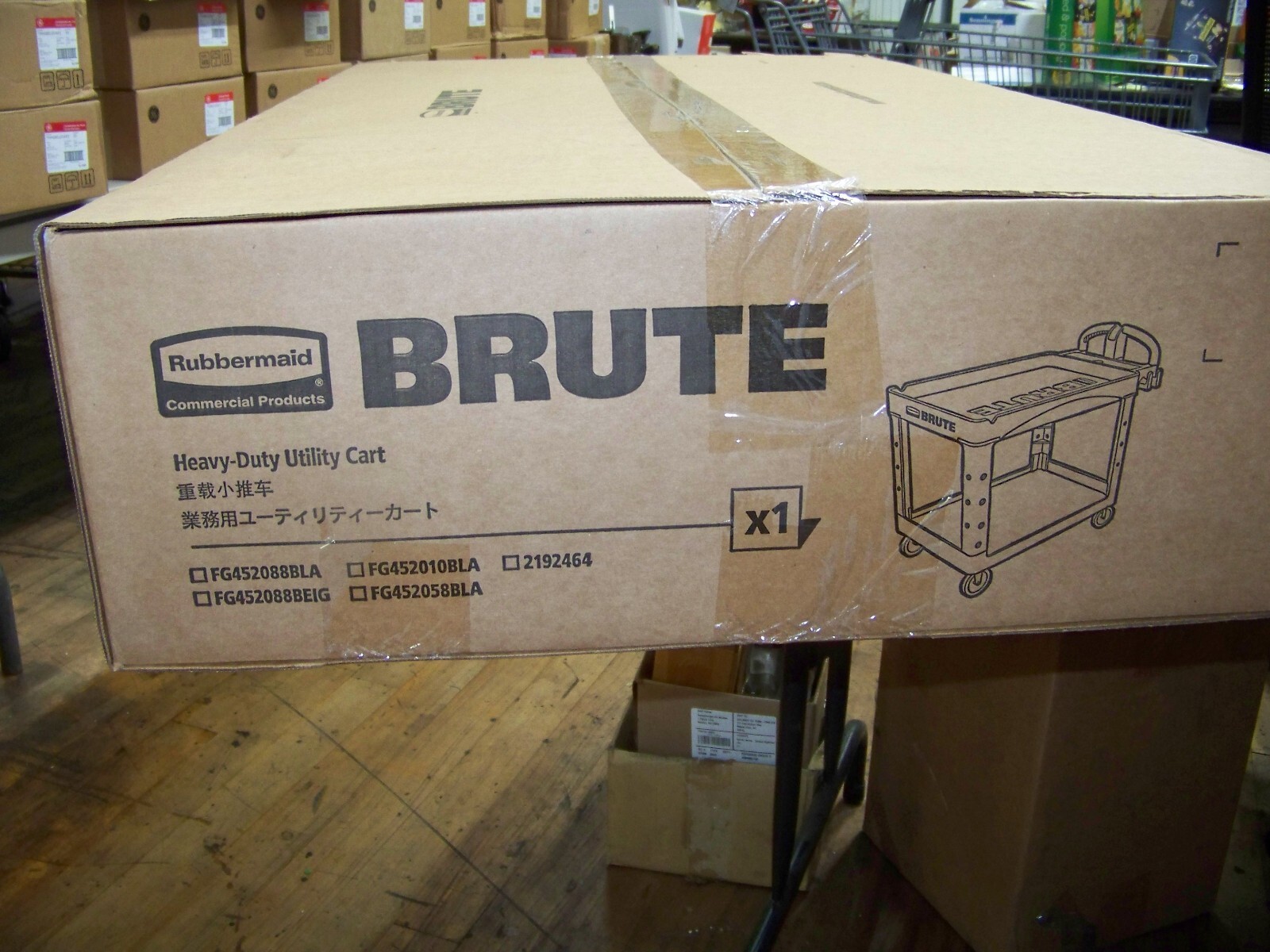 Rubbermaid Brute Heavy-Duty Utility Cart 500 lb. Capacity Black FG452088BLA New