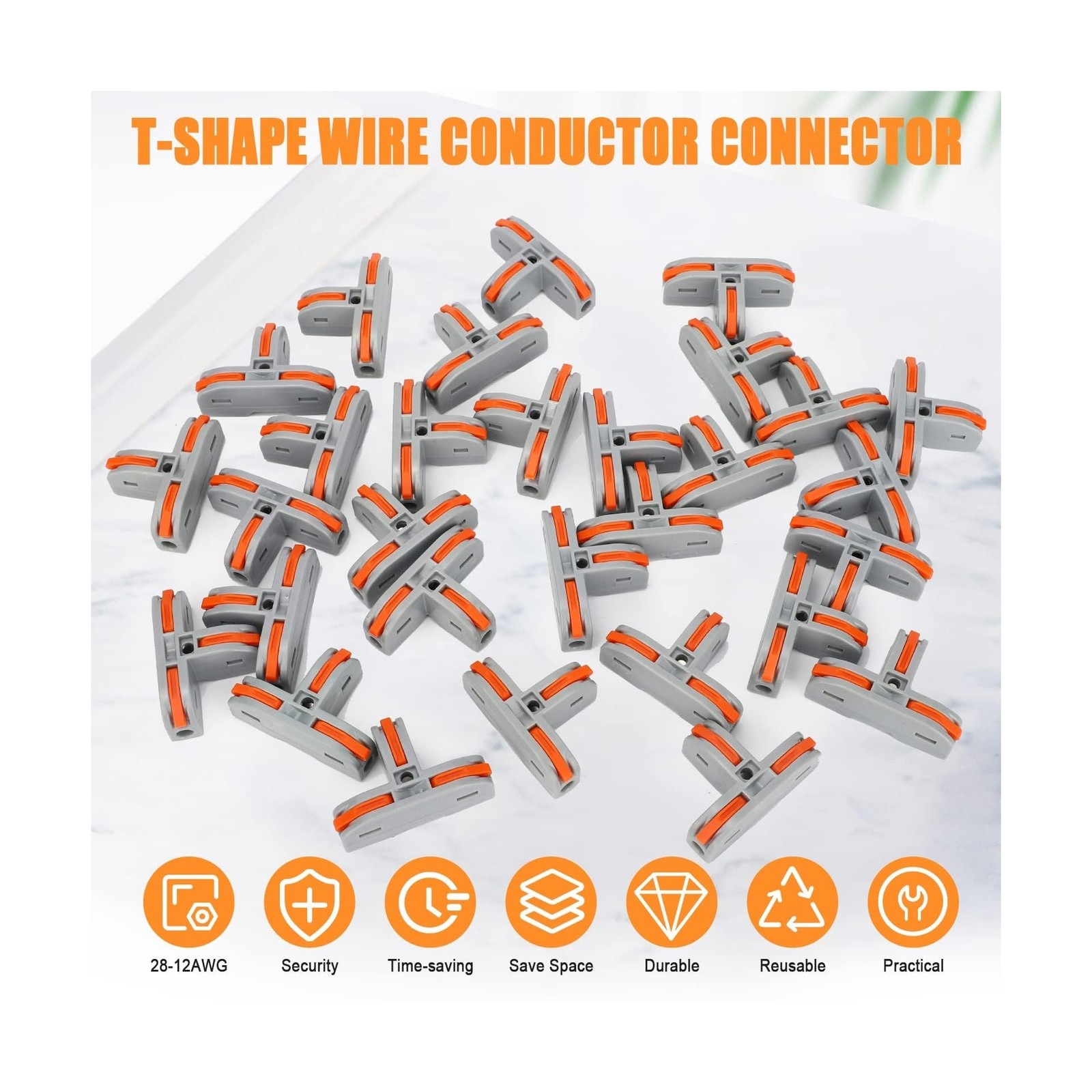 EEEKit 30 PCS Compact Wire Conductor Connector, T Shape Lever N… USA FAST SHIP