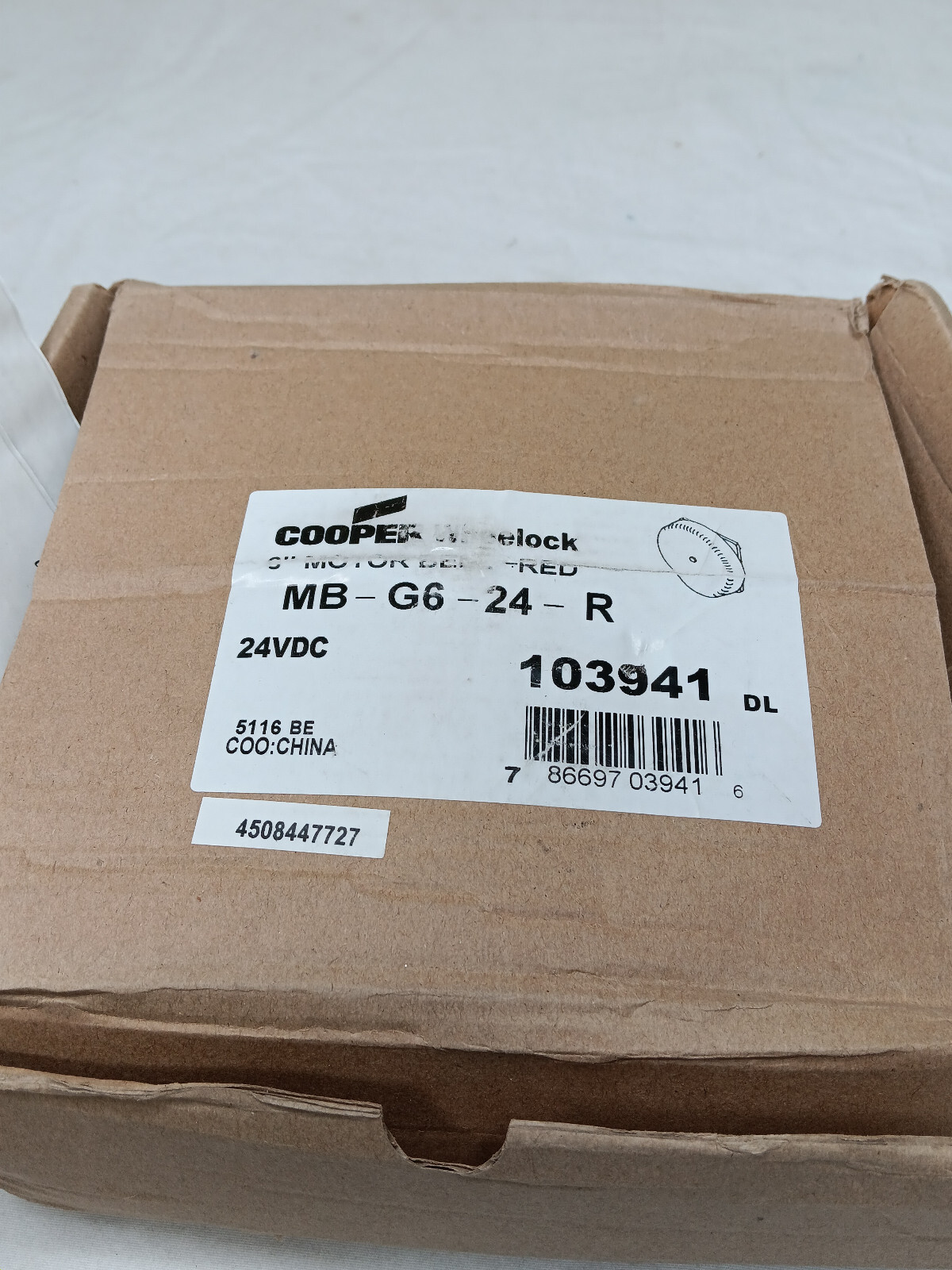 WHEELOCK 103941 MB-G6-24-R 6in Motor Bell Red
