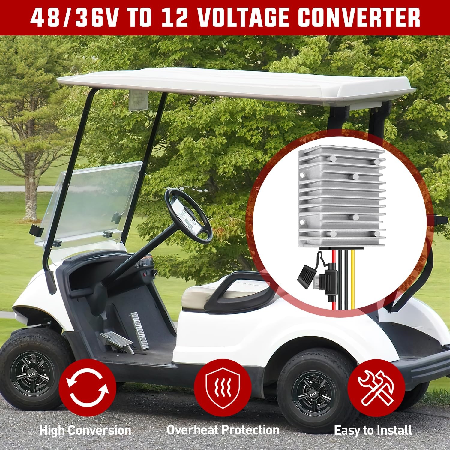 48V 36V To 12V Voltage Converter 360W 30A Regulator Step Down To 12VDC Waterproo
