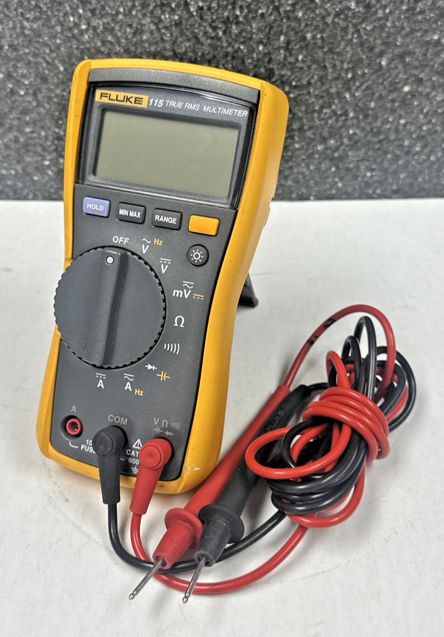 Fluke 115 True RMS Electrician Digital Multimeter Auto-Volt W/ Leads