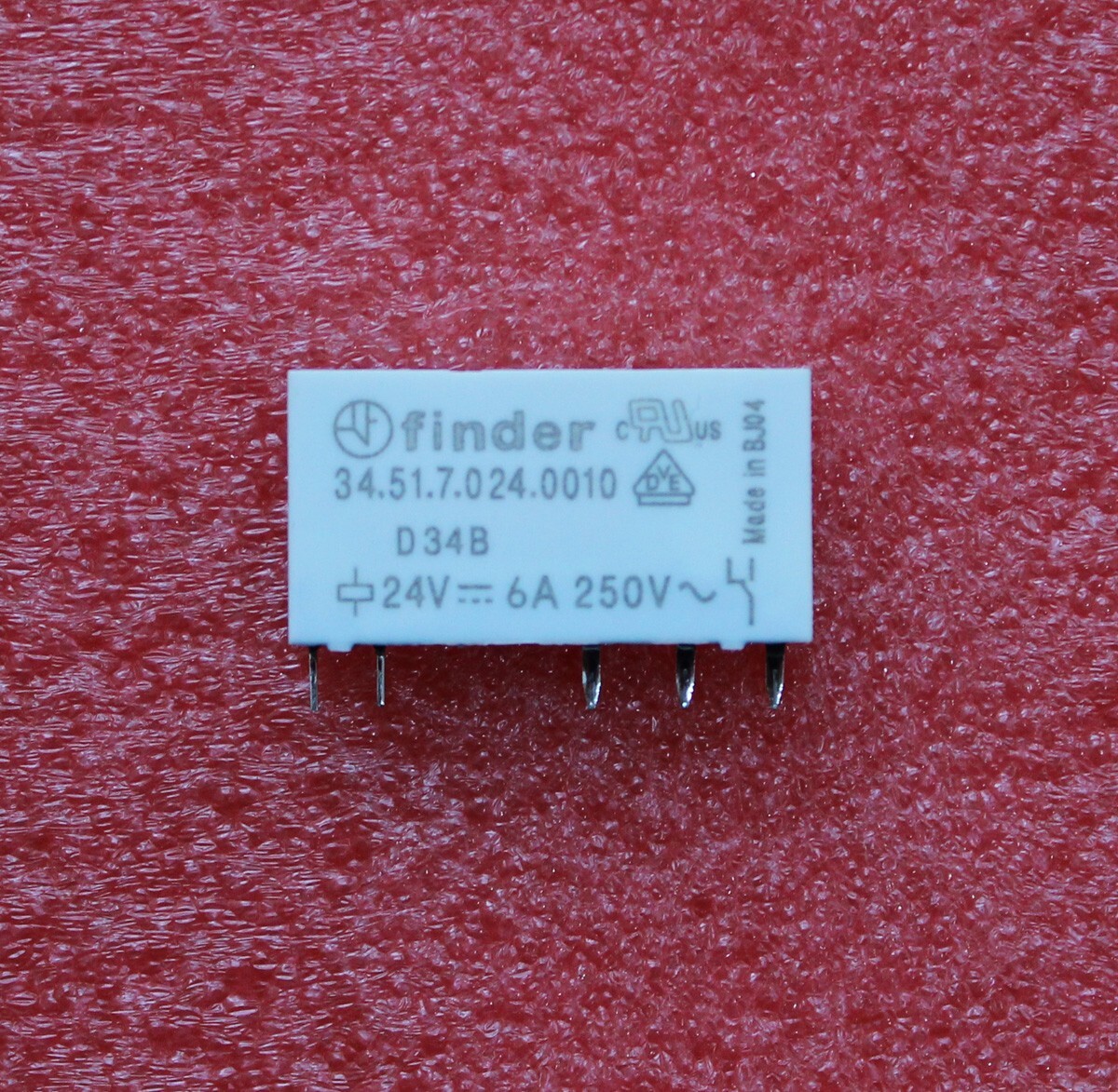 10pcs Power Relay For Finder 34.51.7.024.0010 24VDC 6A 34.51.24VDC 5Pins SPDT