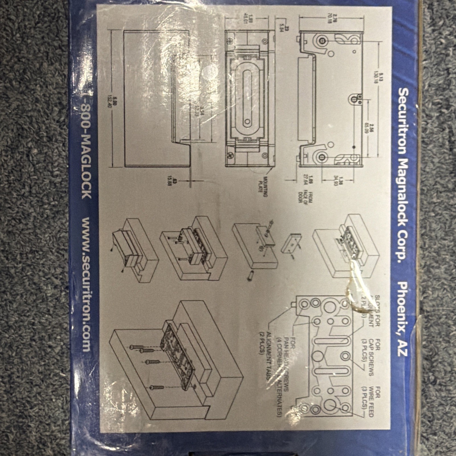 Securitron MM15 Magnetic Mechanical Lock 4,000 LBS