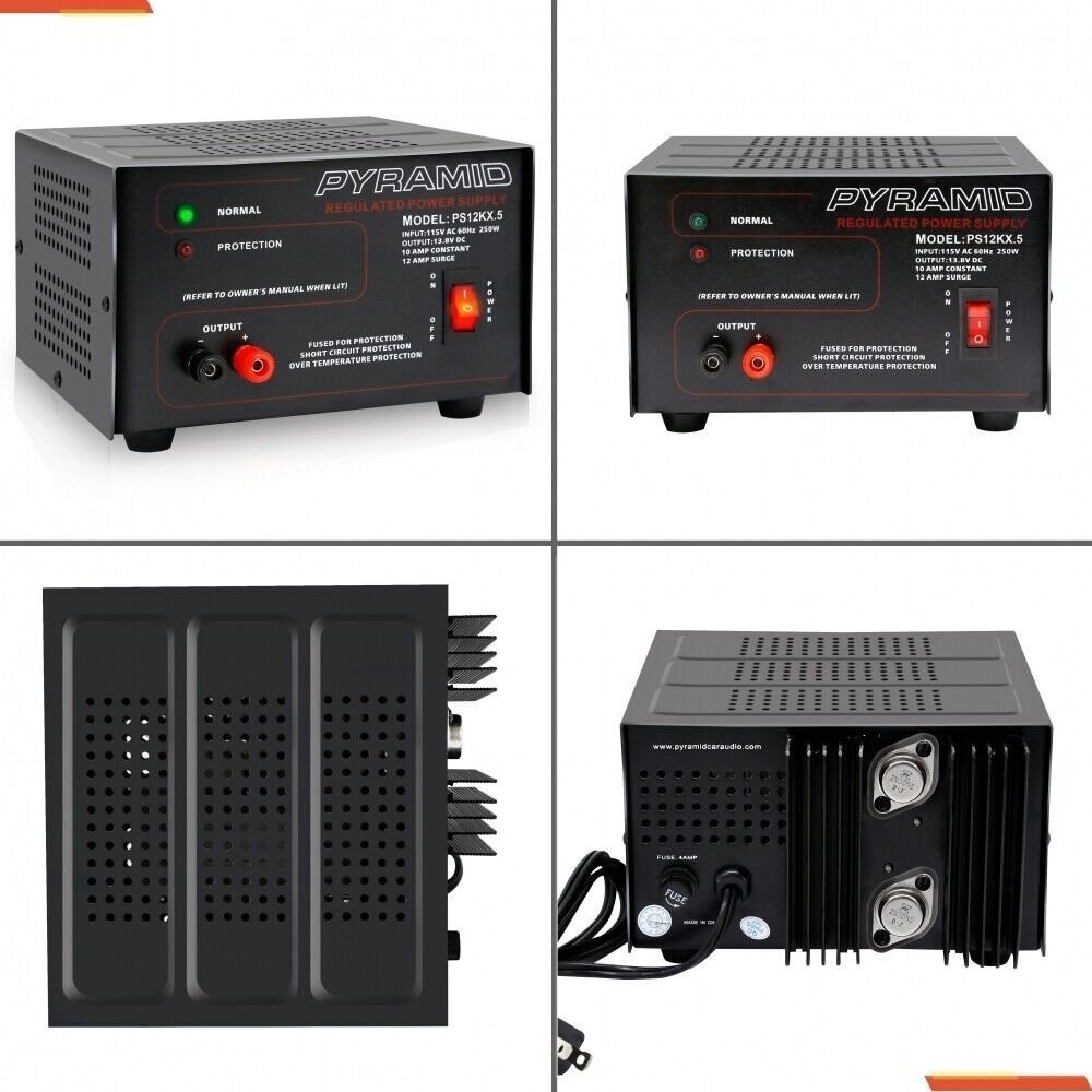 PYRAMID 13.8V AC/DC Regulated 10Amp Power Supply PS12KX