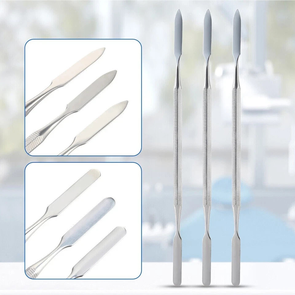 Dental Cement Mixing Spatula Double Ended Lab Stainless Steel Scraper Instrument