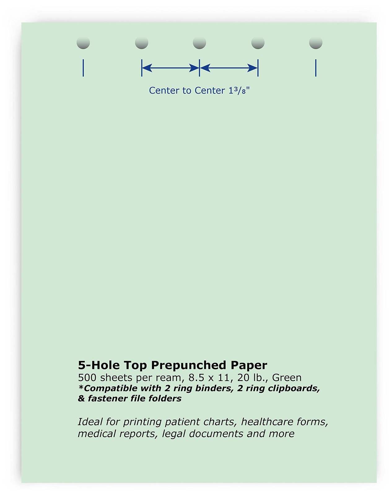 PrintWorks Professional Pre Punched Paper, 5 Hole Punch Top For Top Punch Binder