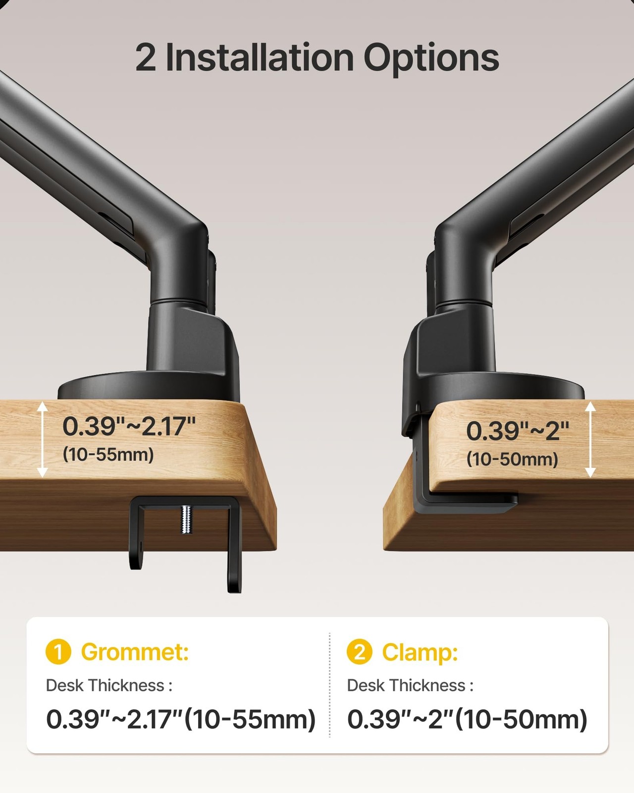 monTEK Aluminum Dual Monitor Arm for 17-35″ Screens, 24.3 lbs Each, Black | M…