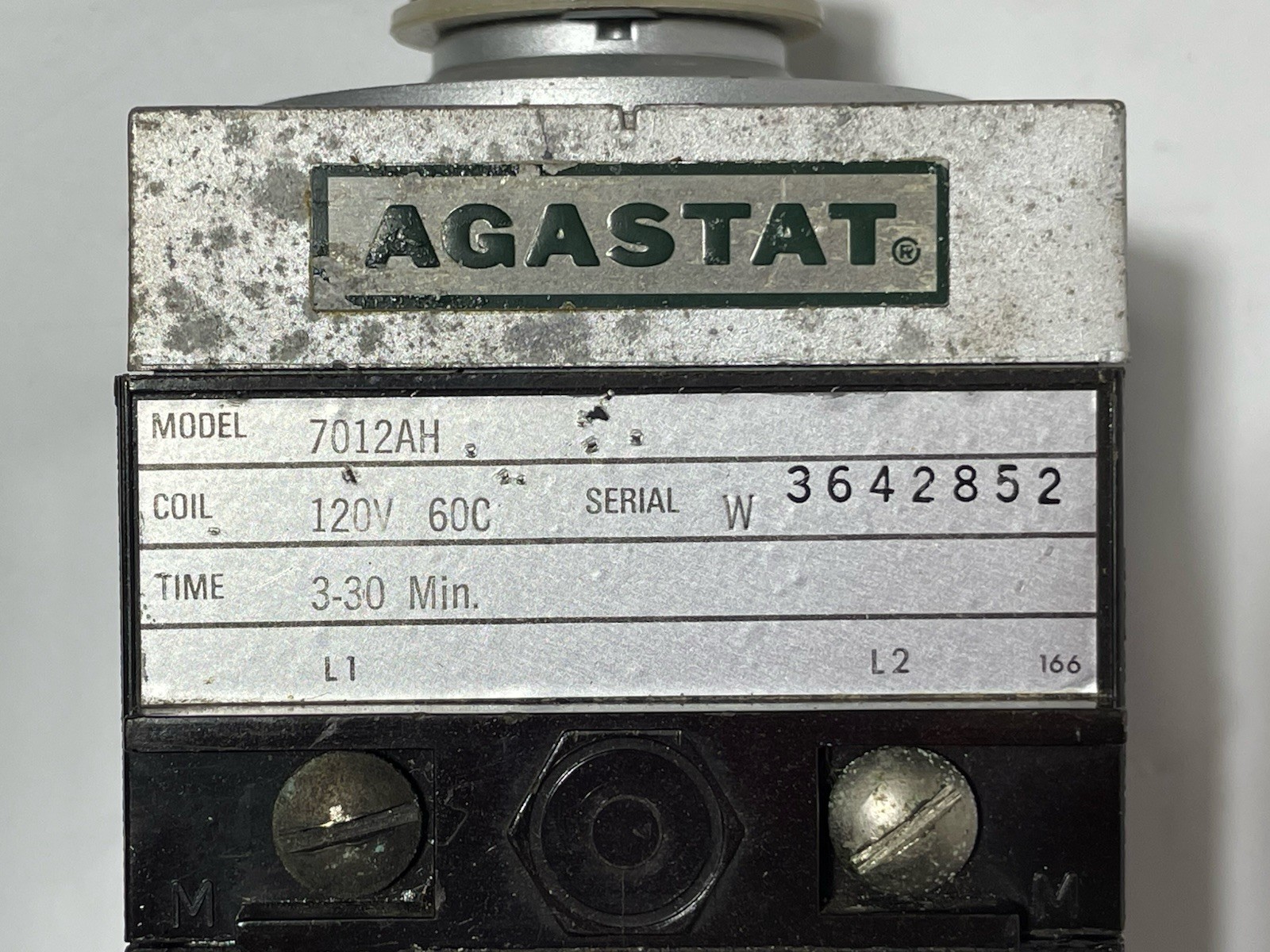 Agastat 7012AH Time Delay Relay, 3-30 Minutes