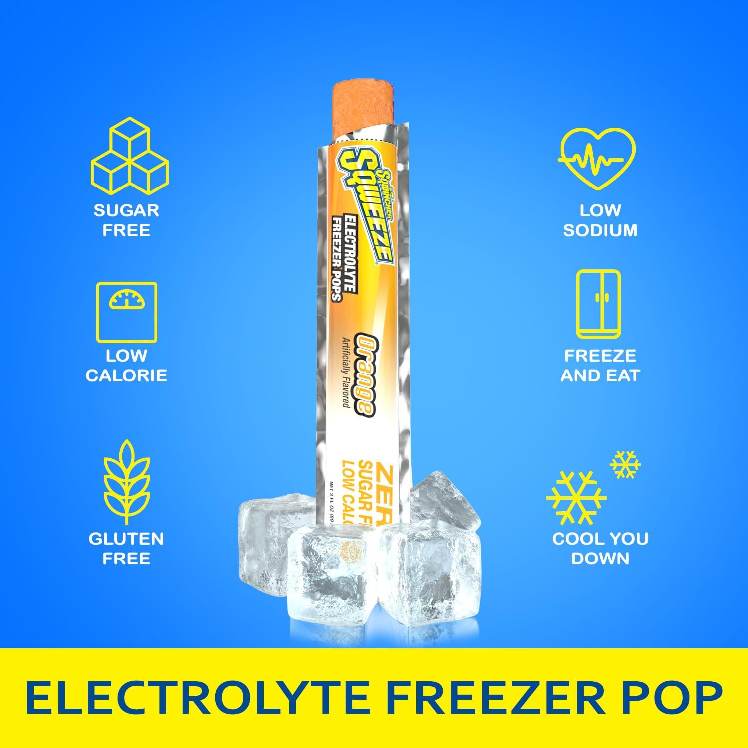 Sqwincher Zero Assorted Flavor Freezer Pop, 3 oz. Yield Per Unit, 150/Case