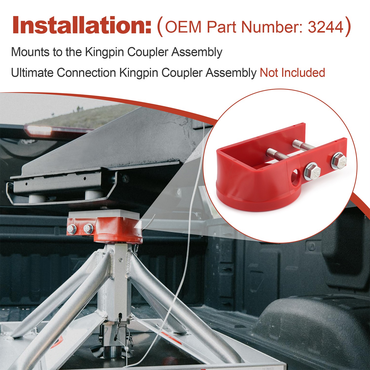 Ultimate Connection Ball Funnel for Kingpin Coupler Block for Andersen Hitches