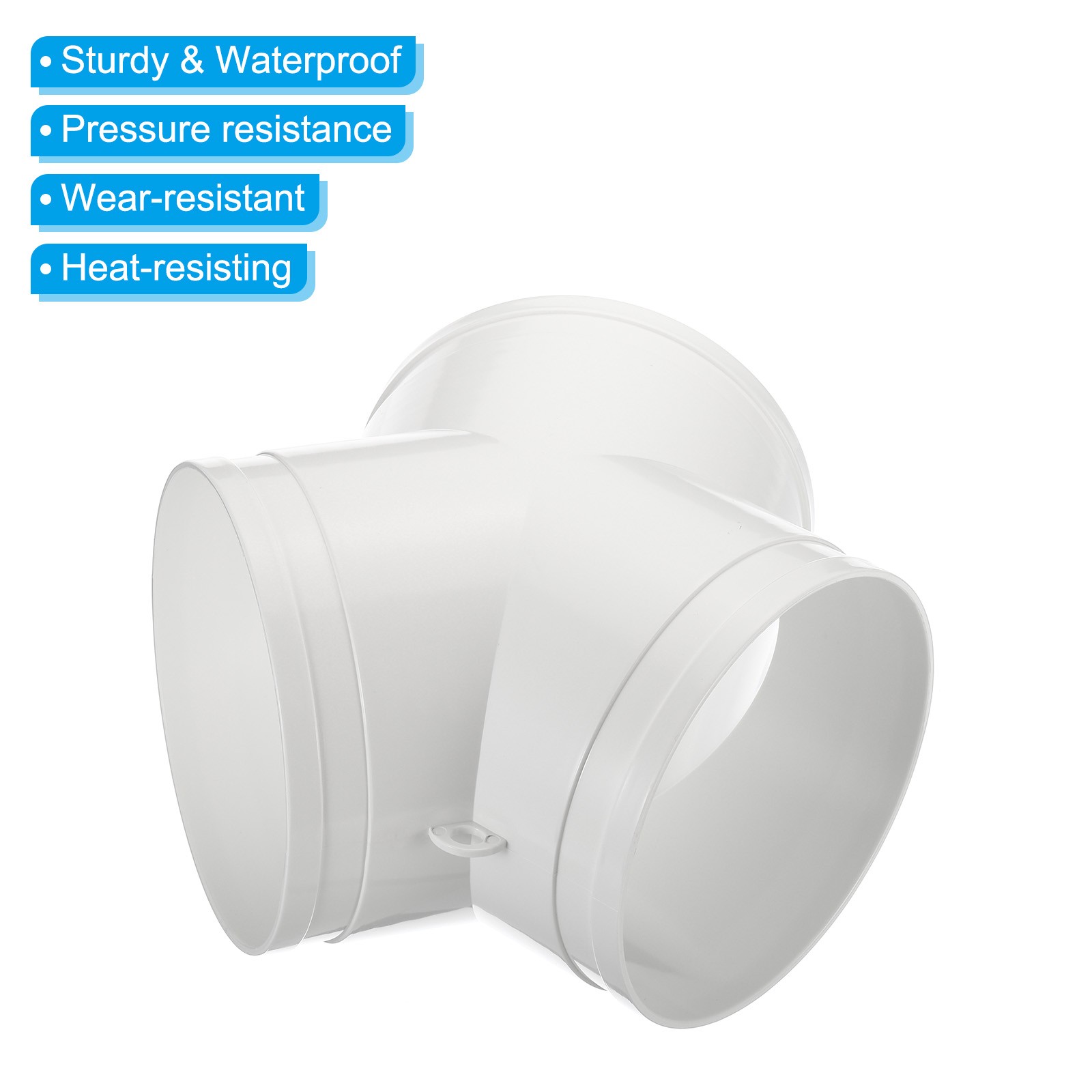 6″ 3 Way Duct Splitter Y Connector Air Vent Connector Hose Exhaust Pipe White